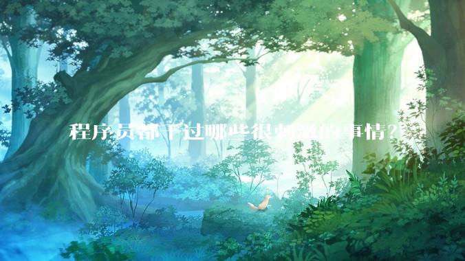 程序员都干过哪些很刺激的事情？