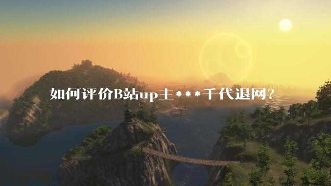 如何评价B站up主***千代退网？